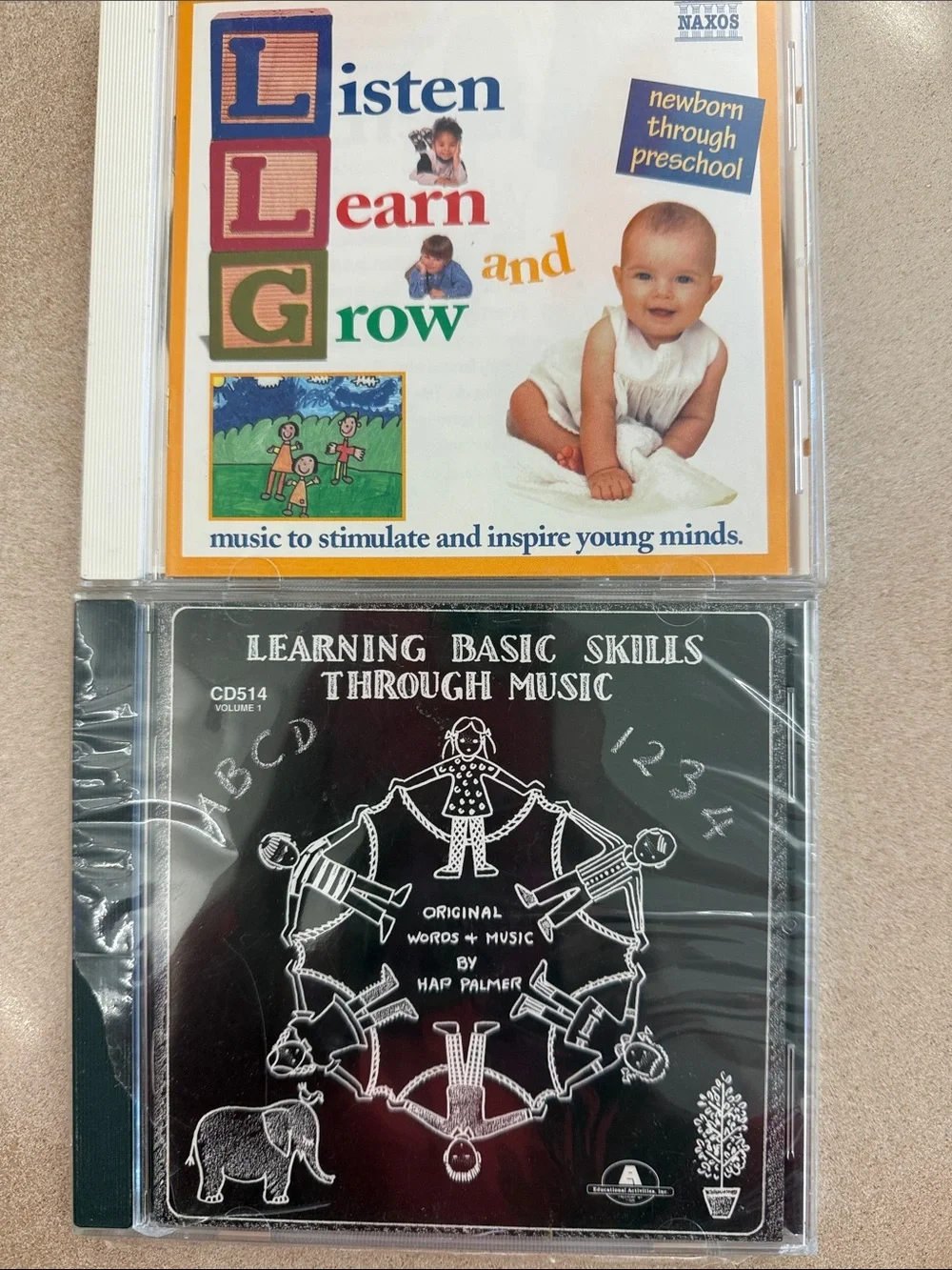 Listen Learn and Grow Kids Music CDs - White & Black
